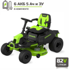 Трактор садовый аккумуляторный Greenworks GC82LT107 с 6 АКБ 5 Ач и ЗУ